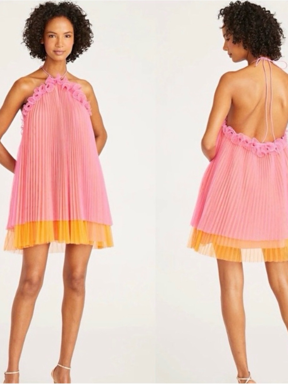 AMUR Tate Halter Tulle Mini Dress